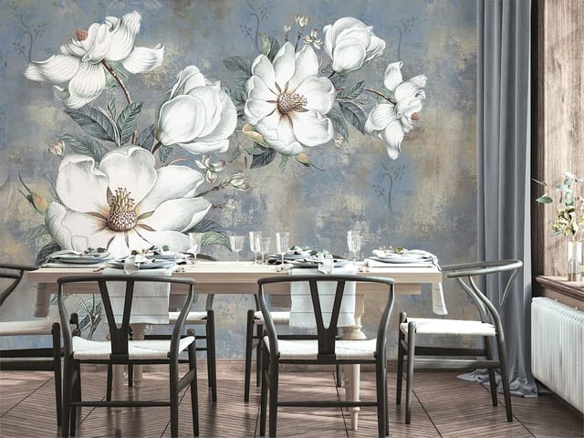 Fototapeta Magnolie na gałęzi z zielonymi liśćmi (kod: 23766) Fototapeta Magnolie na gałęzi z zielonymi liśćmi