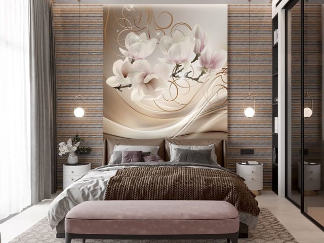 Fototapeta Magnolie na Gałęzi z Wzorami