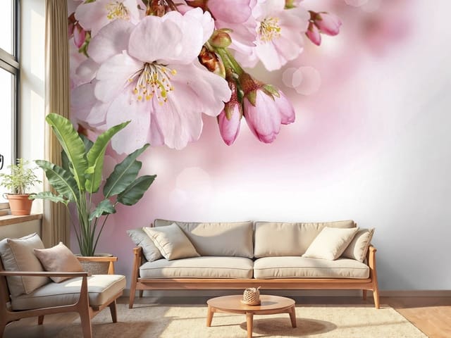 Fototapeta Sakura – gałązka kwitnącej wiśni z kwiatami