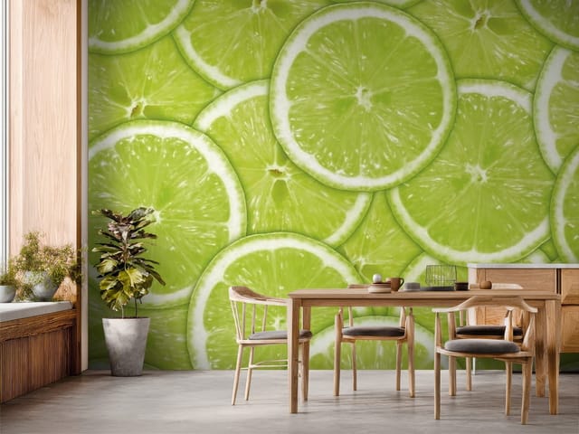 Fototapeta Plasterki Zielonej Limonki (mpn: FT-2382) Fototapeta Warzywa i Owoce – plasterki zielonej limonki