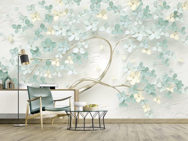 Fototapeta Gałęzie z pastelowymi kwiatami