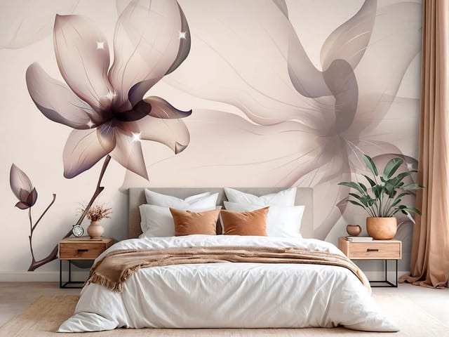 Fototapeta Magnolie – duży kwiat magnolii z delikatnymi płatkami
