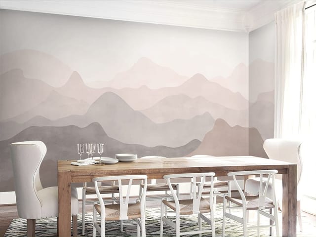 Fototapeta Warstwowe sylwetki gór w szarościach