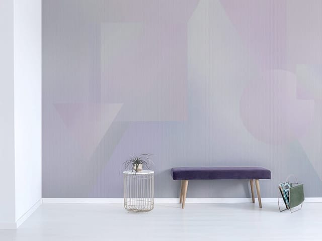 Fototapeta z geometrycznymi kształtami na pastelowym tle