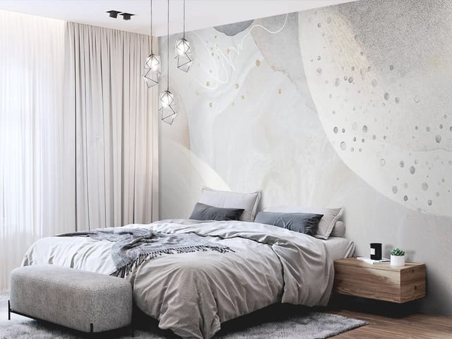 Fototapeta z abstrakcyjnymi kształtami i wzorami, okrągłe formy