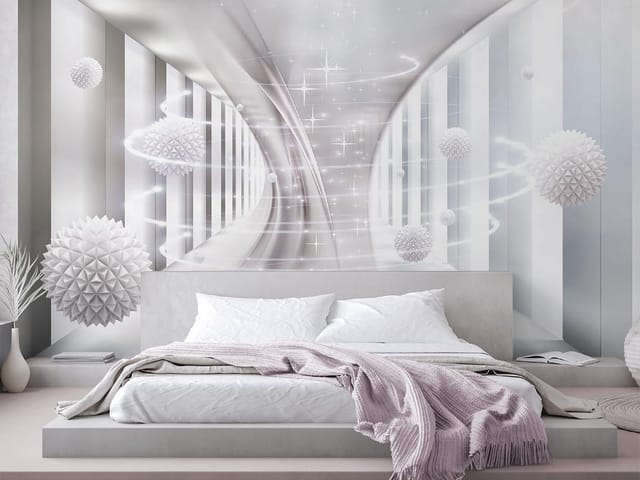 Fototapeta Biały futurystyczny korytarz