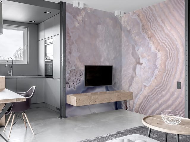 Fototapeta przedstawiająca marmurowe struktury geologiczne z pastelowymi odcieniami