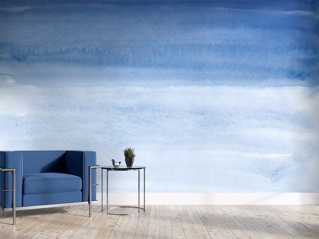 Fototapeta z abstrakcyjnymi niebieskimi gradientami, płynne przejścia kolorów