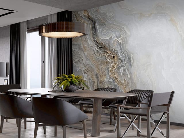 Fototapeta z marmurowym wzorem i szarymi, brązowymi żyłami