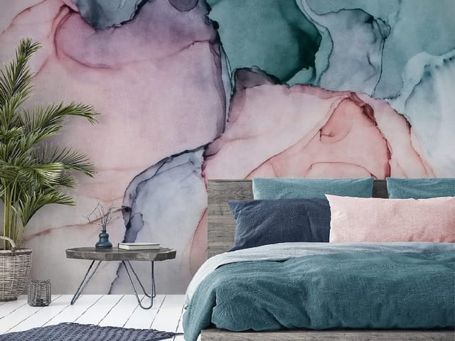 Fototapeta z abstrakcyjnymi kolorowymi plamami i rozmytymi kształtami