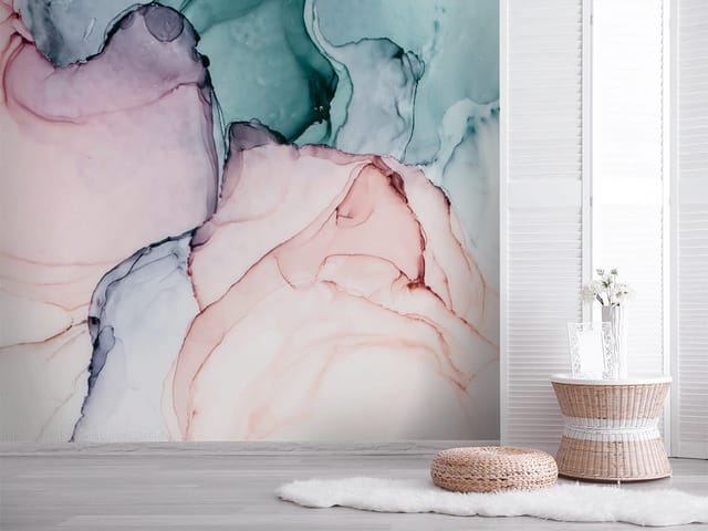 Fototapeta z abstrakcyjnymi kolorowymi plamami i rozmytymi kształtami