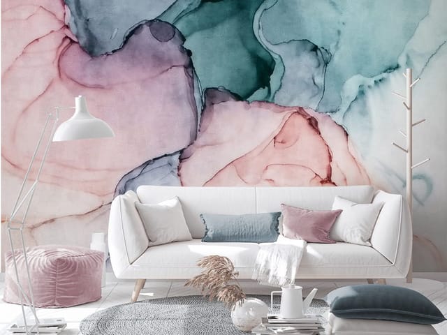 Fototapeta z abstrakcyjnymi kolorowymi plamami i rozmytymi kształtami