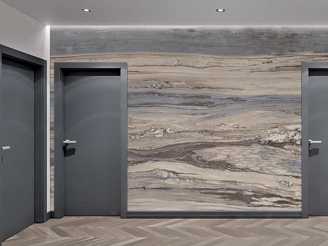 Fototapeta z wzorem kamienia z żyłami w szarościach i beżach