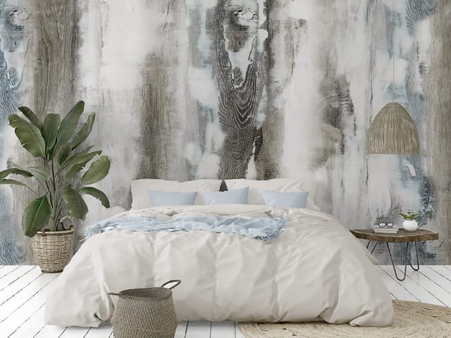 Fototapeta z drewnianą teksturą, pionowe pasy, słoje i sęki