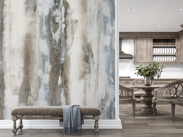 Fototapeta z drewnianą teksturą, pionowe pasy, słoje i sęki