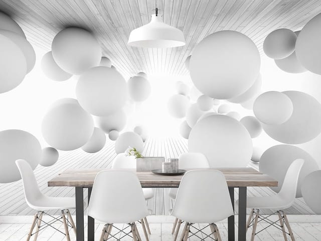 Fototapeta Tunel 3D z białymi kulami