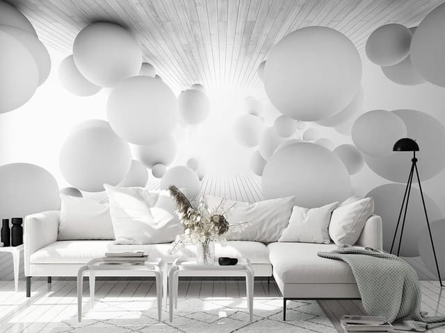 Fototapeta Tunel 3D z białymi kulami