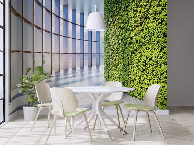 Fototapeta Zielona ściana z widokiem