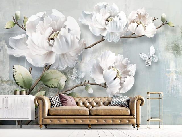 Fototapeta Egzotyczne kwiaty na gałęzi