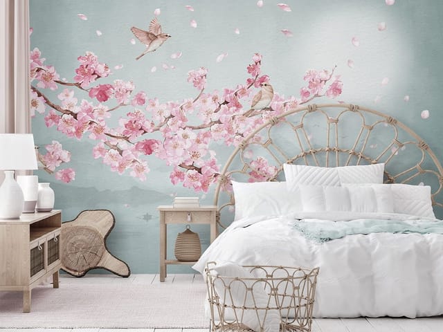 Fototapeta Gałąź Wiśni nad Jeziorem