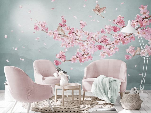 Fototapeta Gałąź Wiśni nad Jeziorem (kod: 25802) Fototapeta Gałąź Wiśni nad Jeziorem