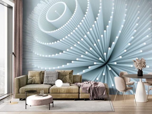 Fototapeta 3D formy geometryczne – abstrakcyjna struktura z prętów