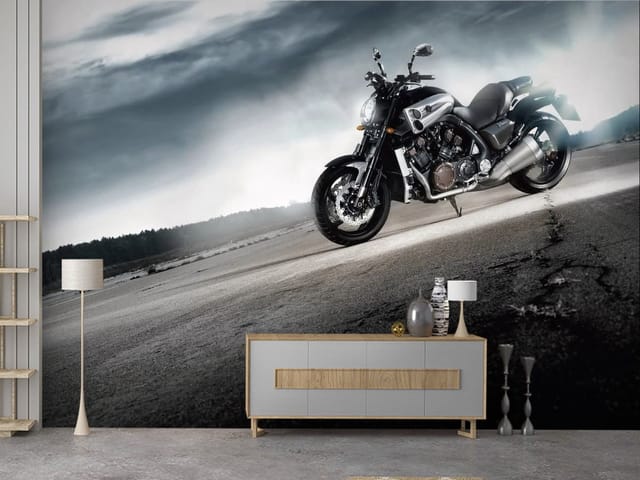 Fototapeta Motocykle – motocykl na pustej drodze