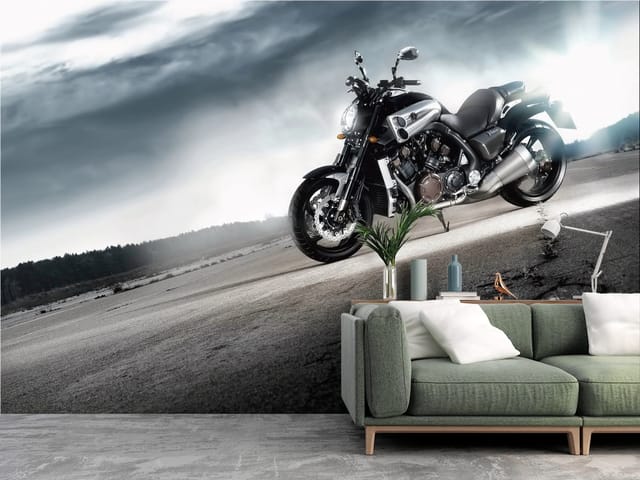 Fototapeta Motocykle – motocykl na pustej drodze
