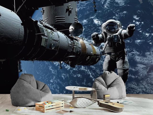Fototapeta Astronauta w Kosmosie (mpn: FT-3216) Fototapeta astronauci – astronauta w skafandrze w przestrzeni kosmicznej