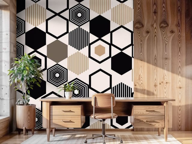 Fototapeta wzory – geometryczny wzór z heksagonami