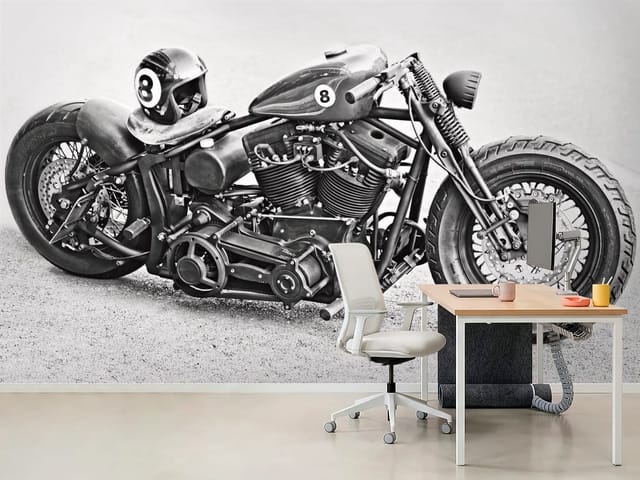 Fototapeta motocykle – motocykl z kaskiem na siedzeniu