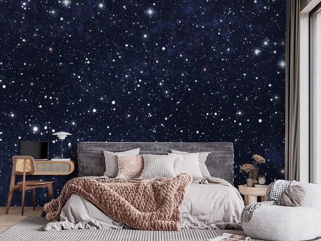 Fototapeta Rozgwieżdżone nocne niebo (mpn: FT-3956) Fototapeta Galaktyki rozgwieżdżone nocne niebo