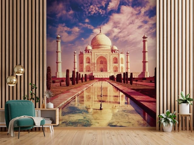 Fototapeta Architektura miejska Taj Mahal z odbiciem w wodzie
