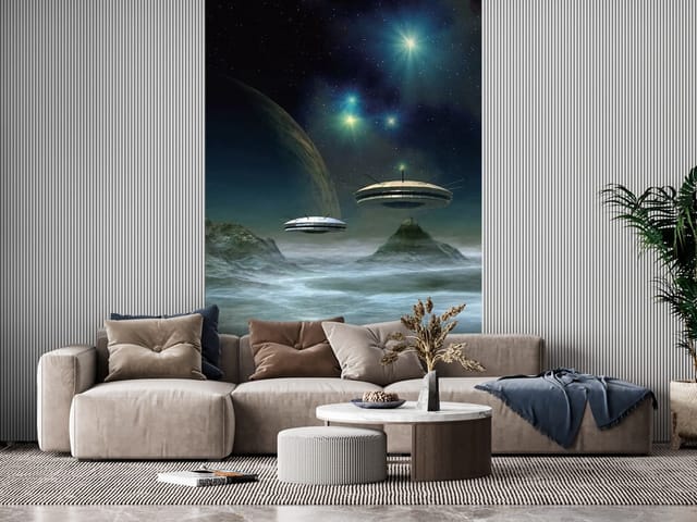 Fototapeta Astronauci – dwa unoszące się statki kosmiczne