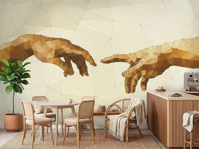 Fototapeta antyczne motywy – dwie dłonie w stylu geometrycznym