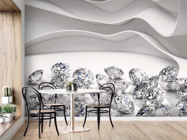 Fototapeta 3D abstrakcja – diamenty na białym tle