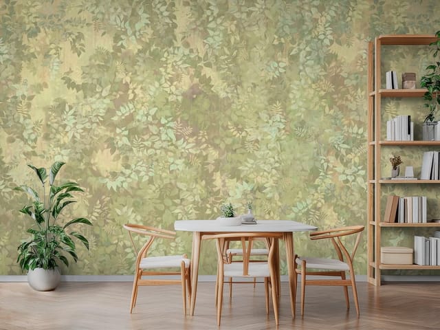 Fototapeta Zielone Liście i Pnącza (mpn: FT-4981) Fototapeta Liście – gęste liście i pnącza w pastelowych kolorach