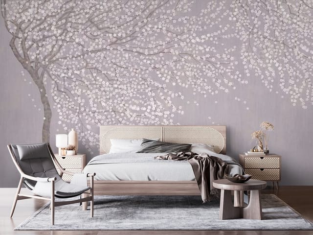 Fototapeta Sakura – gałęzie drzewa pokryte białymi kwiatami