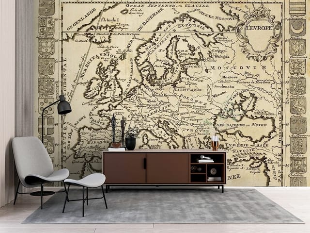 Fototapeta Stara mapa Europy z XVII wieku (mpn: FT-520) Fototapeta Stare mapy – stara mapa Europy z XVII wieku