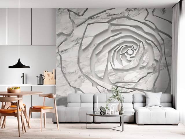Fototapeta 3D kwiaty – abstrakcyjny wzór z marmuru