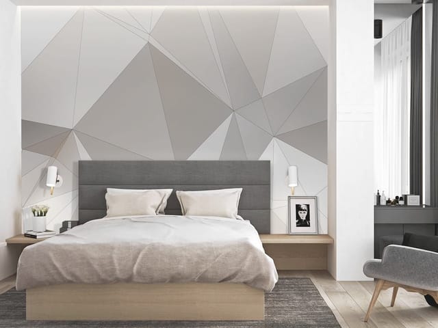 Fototapeta 3D formy geometryczne – geometryczne wzory w odcieniach szarości