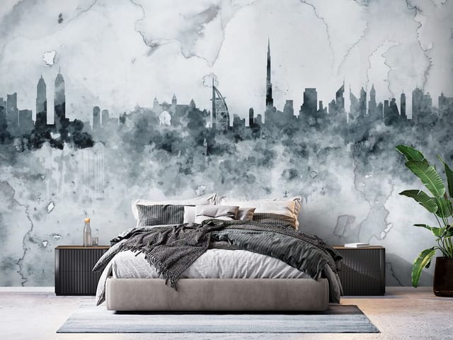 Fototapeta Ilustracje miast – panorama miasta z wieżowcami