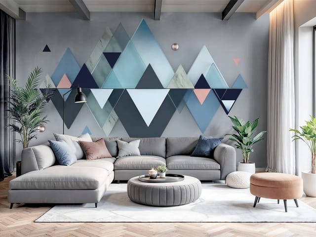 Fototapeta Geometria – geometryczne trójkąty w różnych kolorach