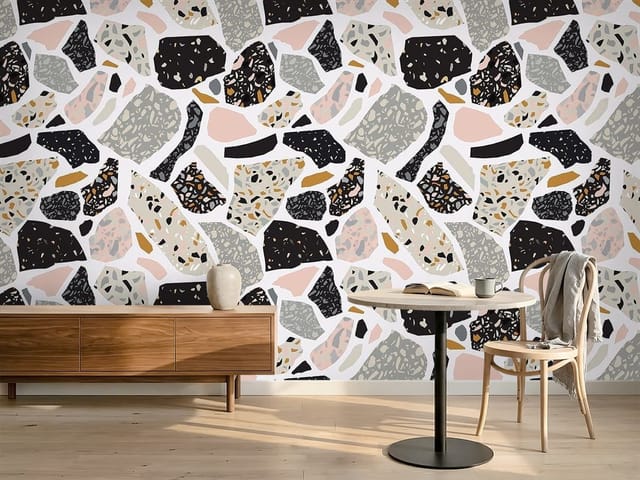 Fototapeta Lastryko – wzór terrazzo z kolorowymi fragmentami