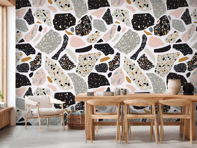 Fototapeta Lastryko – wzór terrazzo z kolorowymi fragmentami