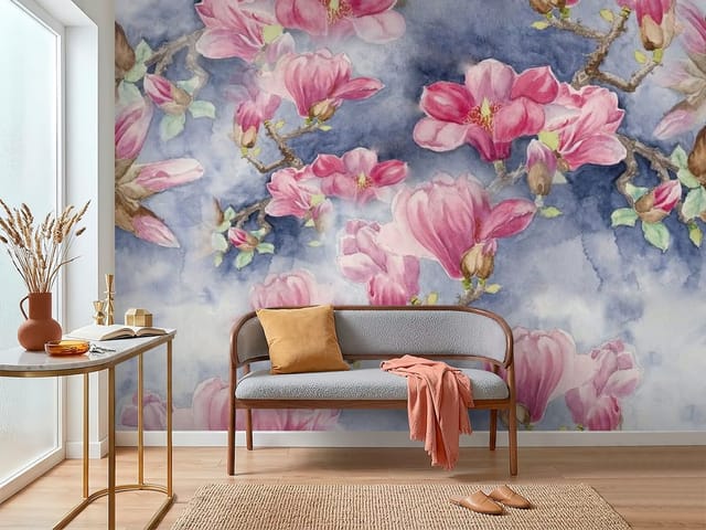 Fototapeta Magnolie – kwiaty magnolii na gałęziach