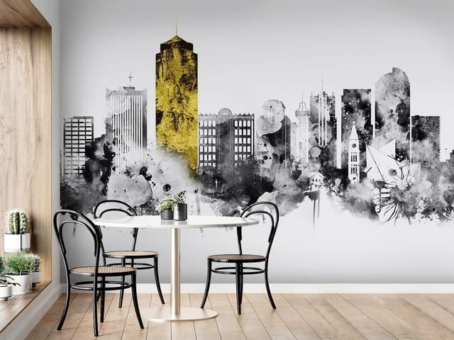Fototapeta Ilustracje miast – panorama miasta z wieżowcami