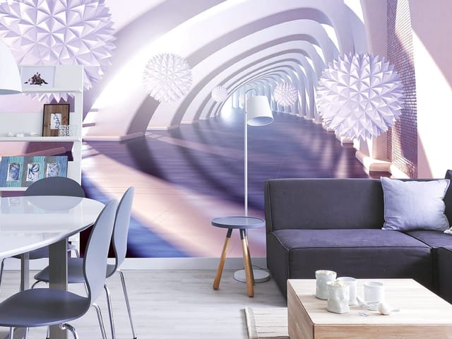 Fototapeta 3D tunel – futurystyczny korytarz z kulami