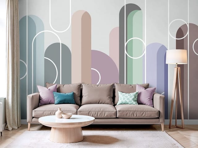 Fototapeta Geometria – kolorowe pionowe kształty geometryczne