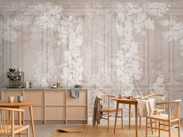 Fototapeta Murale abstrakcyjne ornamenty roślinne na ścianie